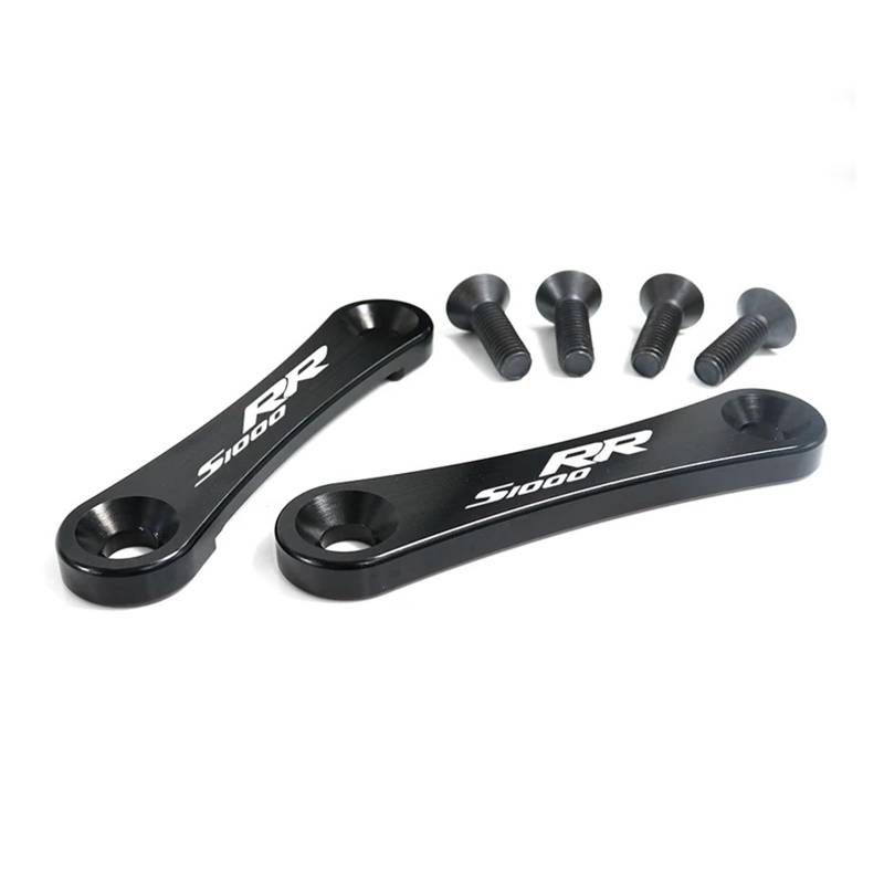 JUANZD Passend for S1000RR 2009–2018, S1000R 2014–2020, CNC-Billet-Aluminium, hintere Beifahrer-Peg-Löcher, Abdeckung, Fußrasten-Blockierplatten(Black S1000RR Logo) von JUANZD
