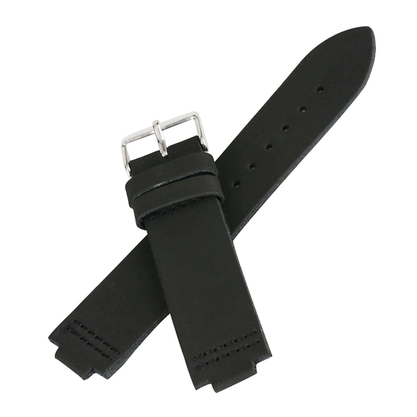 JUANZD Schwarz/Blau, 12 mm Stegbreite, 22 mm Leder-Uhrenarmbänder, bester Ersatz for Holzuhren + 2 Paar Federstege(Svart) von JUANZD