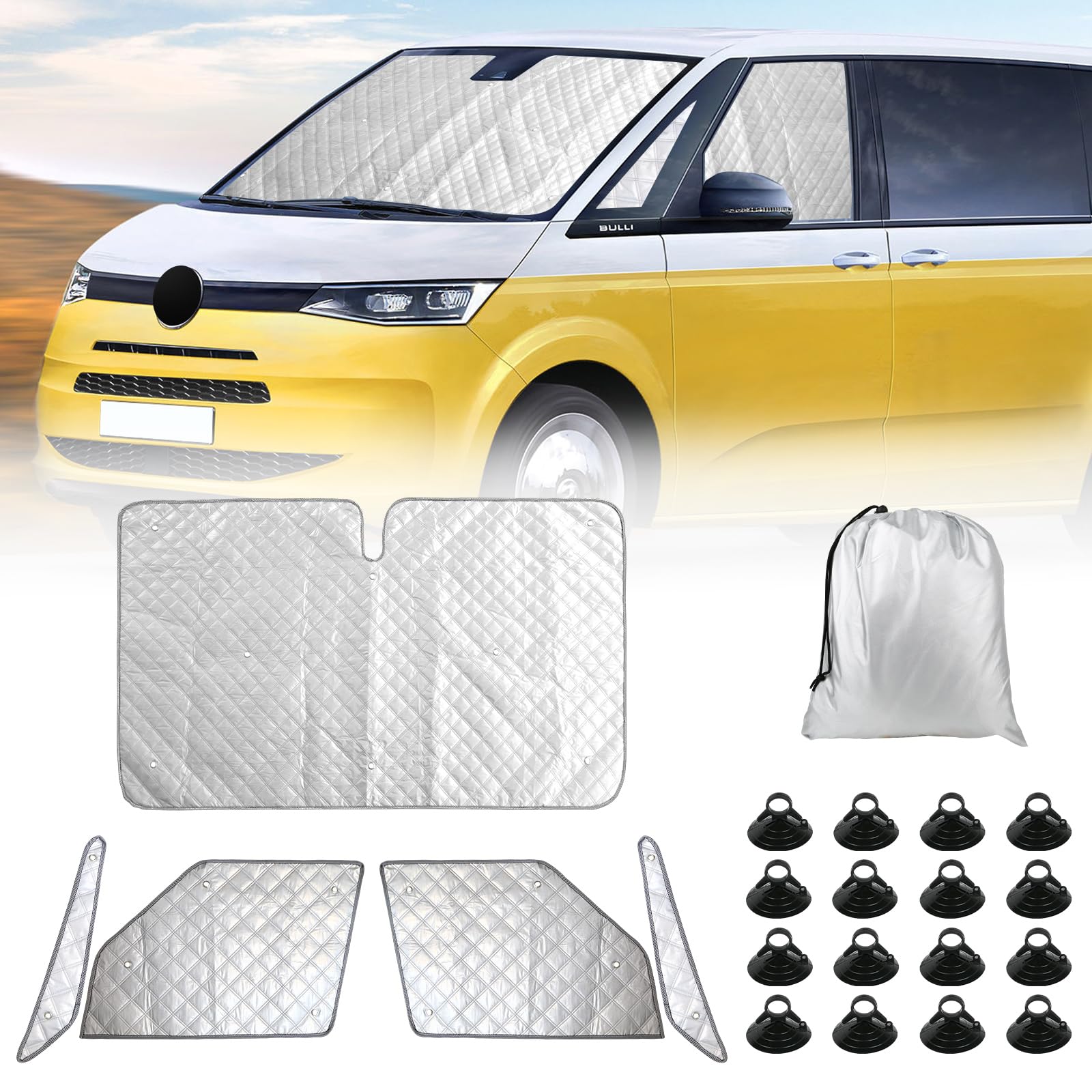 Auto Frontscheibe Sonnenschutz Ersatz für 2021-2025 VW T7 VW T7 California, Faltbar Sonnenschirm Abdeckungen, Auto Windschutzscheibe UV Schutz Sonnenblende Zubehör Auto Frontscheibe Sonnenschutz Ersatz für 2021-2025 VW T7 VW T7 California, Faltbar Sonnenschirm Abdeckungen, Auto Windschutzscheibe UV Schutz Sonnenblende Zubehör von JUDANNA