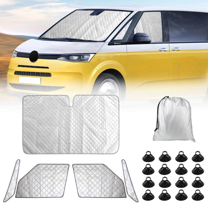 Auto Frontscheibe Sonnenschutz Ersatz für 2021-2025 VW T7 VW T7 California, Faltbar Sonnenschirm Abdeckungen, Auto Windschutzscheibe UV Schutz Sonnenblende Zubehör von JUDANNA