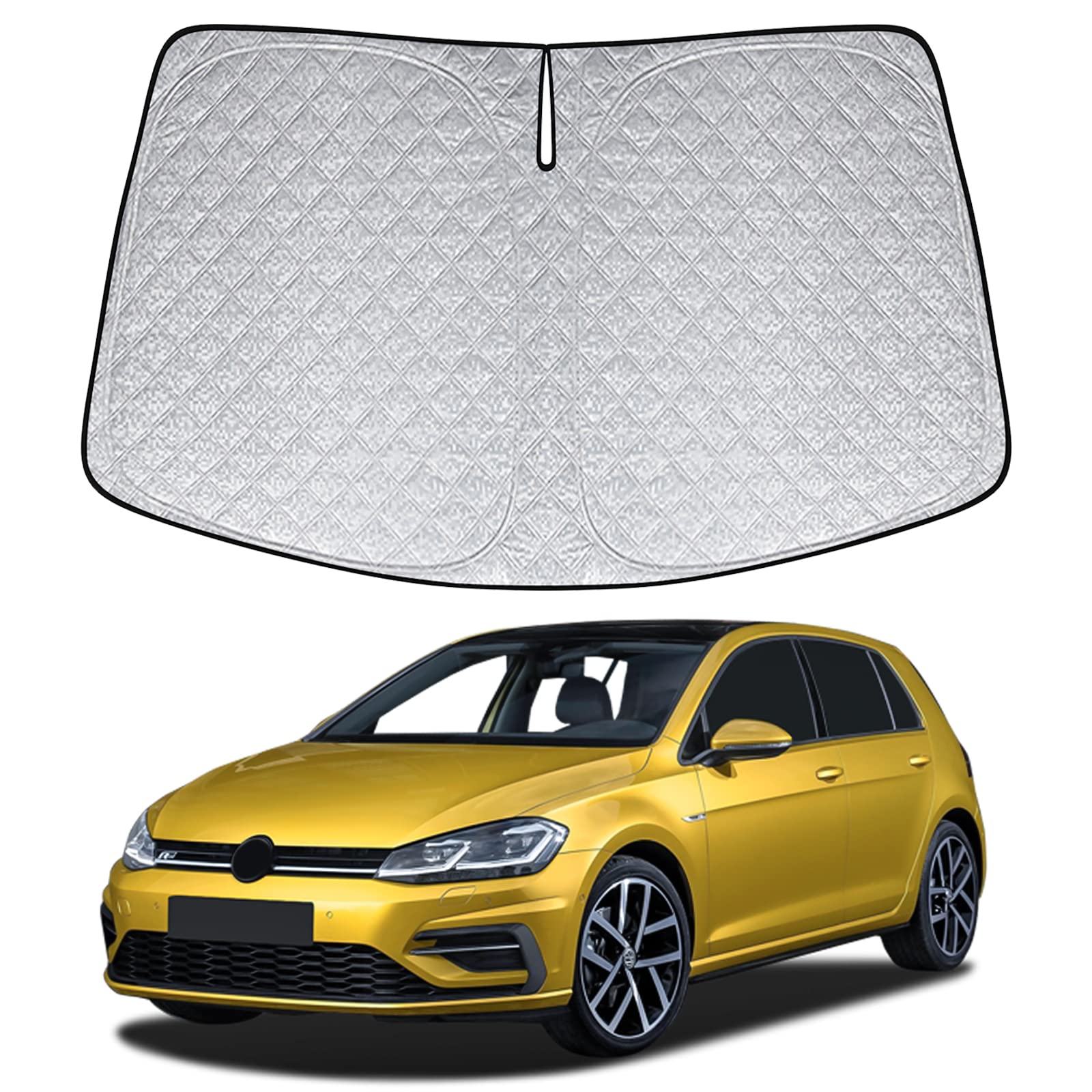 Auto Frontscheibe Sonnenschutz Ersatz für VW Golf 7 MK7 2014-2020, Faltbar Sonnenschirm Abdeckungen, Auto Windschutzscheibe UV Schutz Sonnenblende Zubehör (Ersatz für VW Golf MK7) von JUDANNA