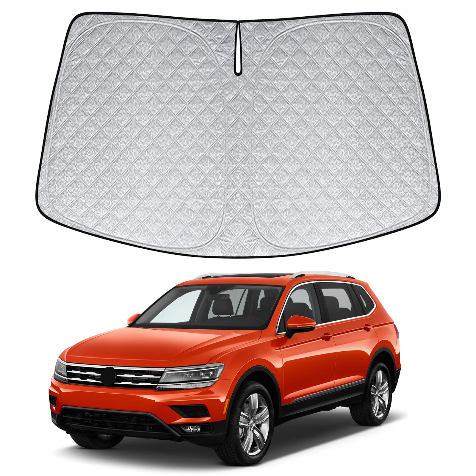 Auto Frontscheibe Sonnenschutz Ersatz für VW Tiguan 2017-2025, Faltbar Sonnenschirm Abdeckungen, Auto Windschutzscheibe UV Schutz Sonnenblende Zubehör (Ersatz für VW) von JUDANNA