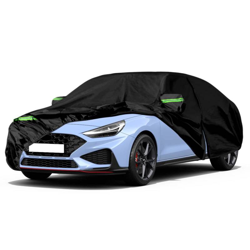 Autoabdeckung Wasserdicht bestimmt für Hyundai i30/i30 N Hatchback/Fastback 2011-2025, Vollgarage Autoplane Outdoor Abdeckung, Auto Abdeckplane Garage für Schnee Regen Staub Frost UV-Schutz von JUDANNA