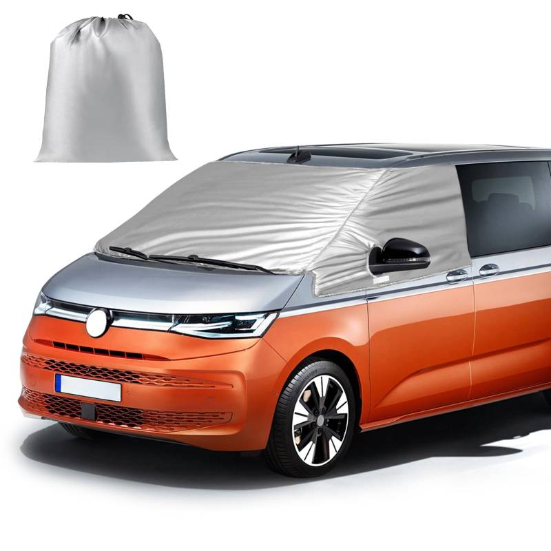 JUDANNA Auto Windschutzscheiben Abdeckung Ersatz für 2021-2025 VW T7, 5 Schichten Auto Sonnenschutz Frontscheibe, 100% Verdunkelnd, Blockiert UV Strahlen, Wetterfeste Frontscheibe Wrap Cover von JUDANNA