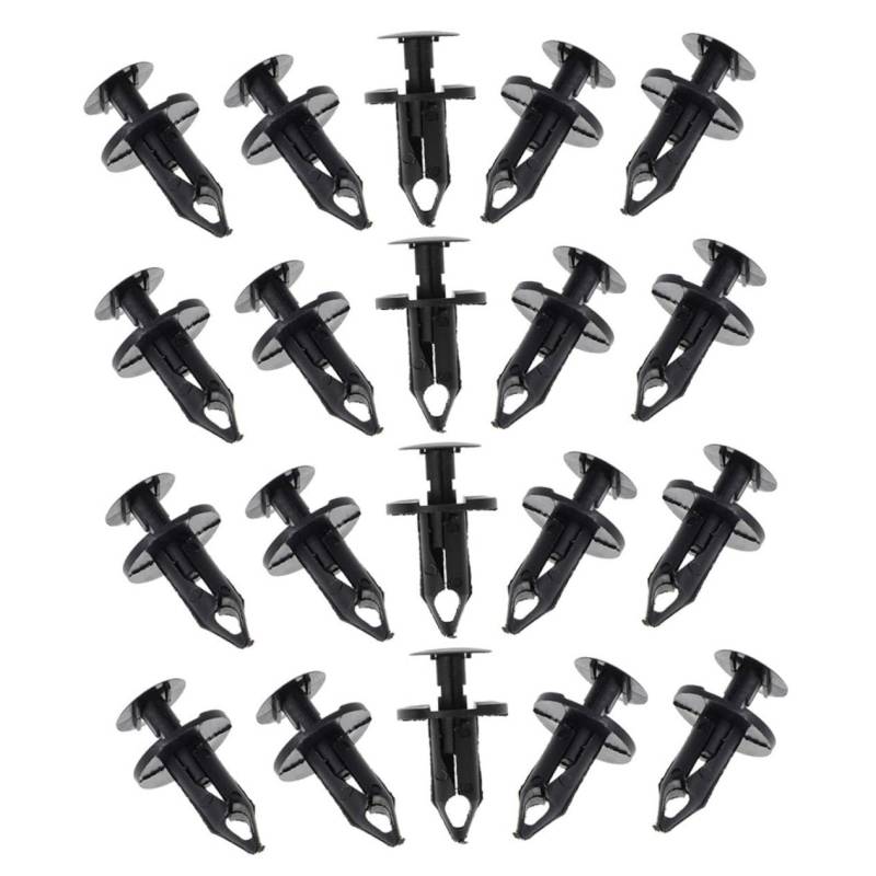 JUMPLAWN 100 Stück Befestigungsnietclips Auto Clips und Befestigungsmittel Kunststoff Stoßstangenbefestigungen Autoteile-Clips Autozubehör-Clips Autoclip Auto-Push-Halteklammern Nylon Black von JUMPLAWN