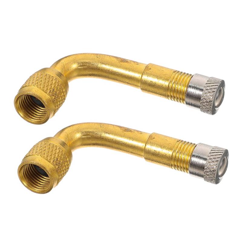 JUMPLAWN 2 Stück Messing Reifenadapter Reifen Reifenschaftverlängerung Reifenventilverlängerungsadapter Ventilschaftverlängerungen Luftventiladapter Universal Reifenventilverlängerung von JUMPLAWN