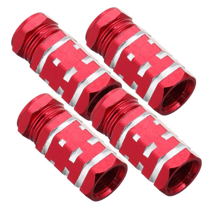 JUMPLAWN 4 Pcs Ventil Kappe Reifen Auto Reifen Schraube Finger Abdeckungen Auto Stem Abdeckung Aluminium Legierung Rot von JUMPLAWN