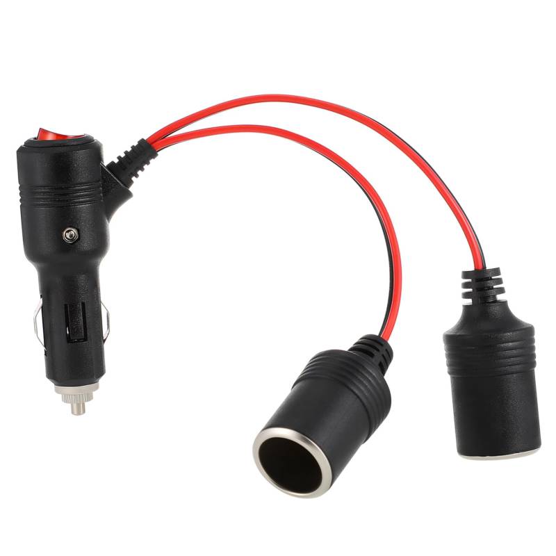 JUMPLAWN Autostecker Adapter mit Schalter Zigarettenanzünder Verlängerung Adapter für Gleichzeitige Stromversorgung von Geräten Kompakt und Einfach zu Bedienen von JUMPLAWN