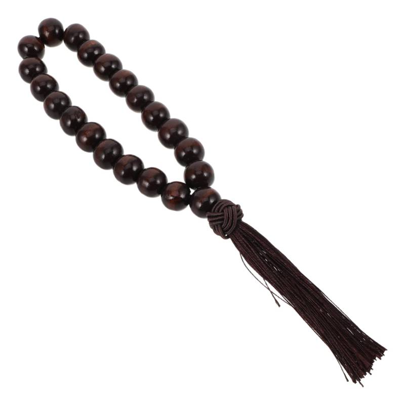 JUMPLAWN Stallperlen Ornamente Perlen Handgefertigt Wurzelchakra Antiker Stil Handperlen Gebetsarmband Chakra Armbänder Perlenkette Armband Holz Dunkelbraun von JUMPLAWN