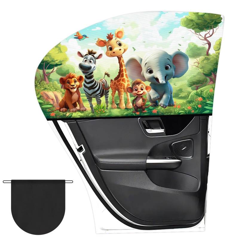Auto Sonnenschutz Baby，2 Stück Sonnenschutz Auto Kinder mit UV Schutz Autoscheiben Sonnenschutz innen mit Hochelastisches Meshmaterial 55 * 96cm Sonnenschutz Auto von JUNEBRUSHS