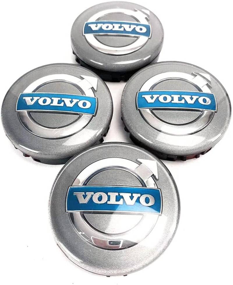 4 Stück Nabendeckel für Volvo XC C70 S40 V50 S60 V60 V70 S80 64mm, Felgenkappen Ersetzen Auto Zubehör Das Stark,Langlebig,Stabil, Stark Felgendeckel von JUNHAIFA