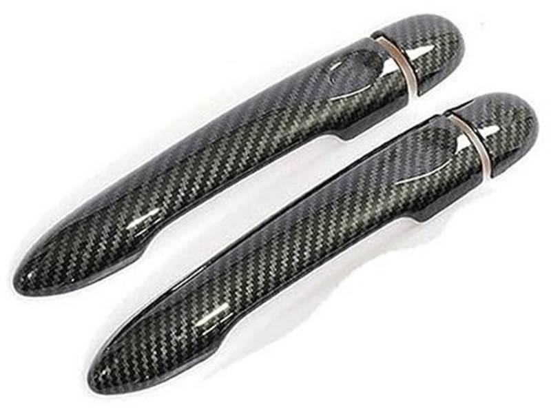 JUNPIY, for Renault, Clio IV Clio 4 Lutecia 2012–2019, glänzende Kohlefaser-Autotürgriffabdeckung 2013 2014 2015 Autotürgriffabdeckung(Black Carbon 0key 0 Button) von JUNPIY
