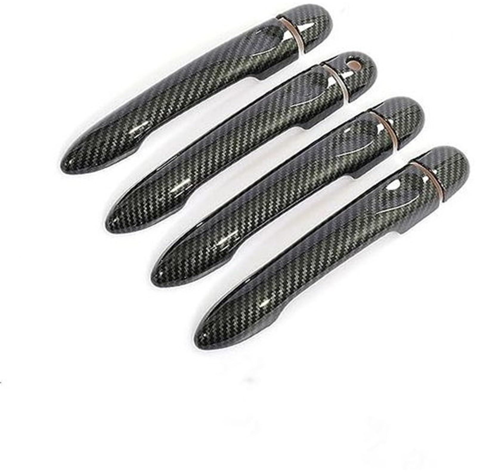 JUNPIY, for Renault, Megane 3 MK3 III 2008 2009 2010 2011 2012 2013 2014 2016 Kohlefaser-Autotürgriffabdeckung Autotürgriffabdeckung(Black 4dr 1 Key No Button) von JUNPIY
