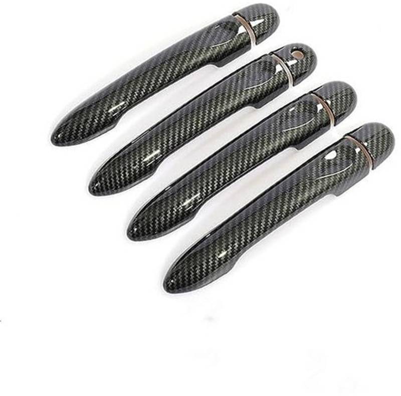 JUNPIY, for Renault, Megane 3 MK3 III 2008 2009 2010 2011 2012 2013 2014 2016 Kohlefaser-Autotürgriffabdeckung Autotürgriffabdeckung(Black 4dr 1 Key No Button) von JUNPIY