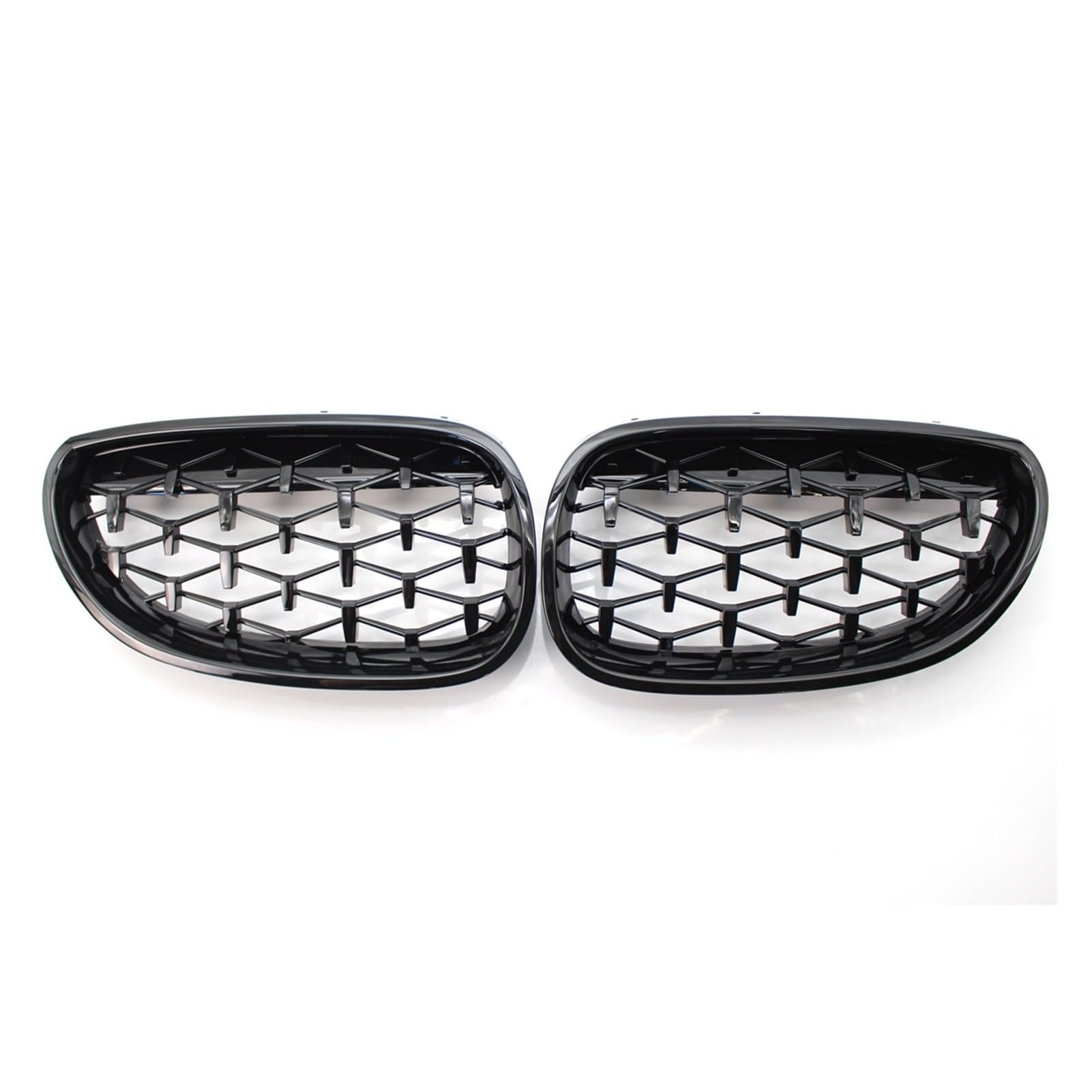 JUNPIY 1 Paar, for, for 5 Series E60 2004 2005 2006 2007 2008 2009 Meteors Front Middle Grille Auto Racing Grille Racing Grills Gloss Black/Silver Auto-Kühlergrill(Black) von JUNPIY