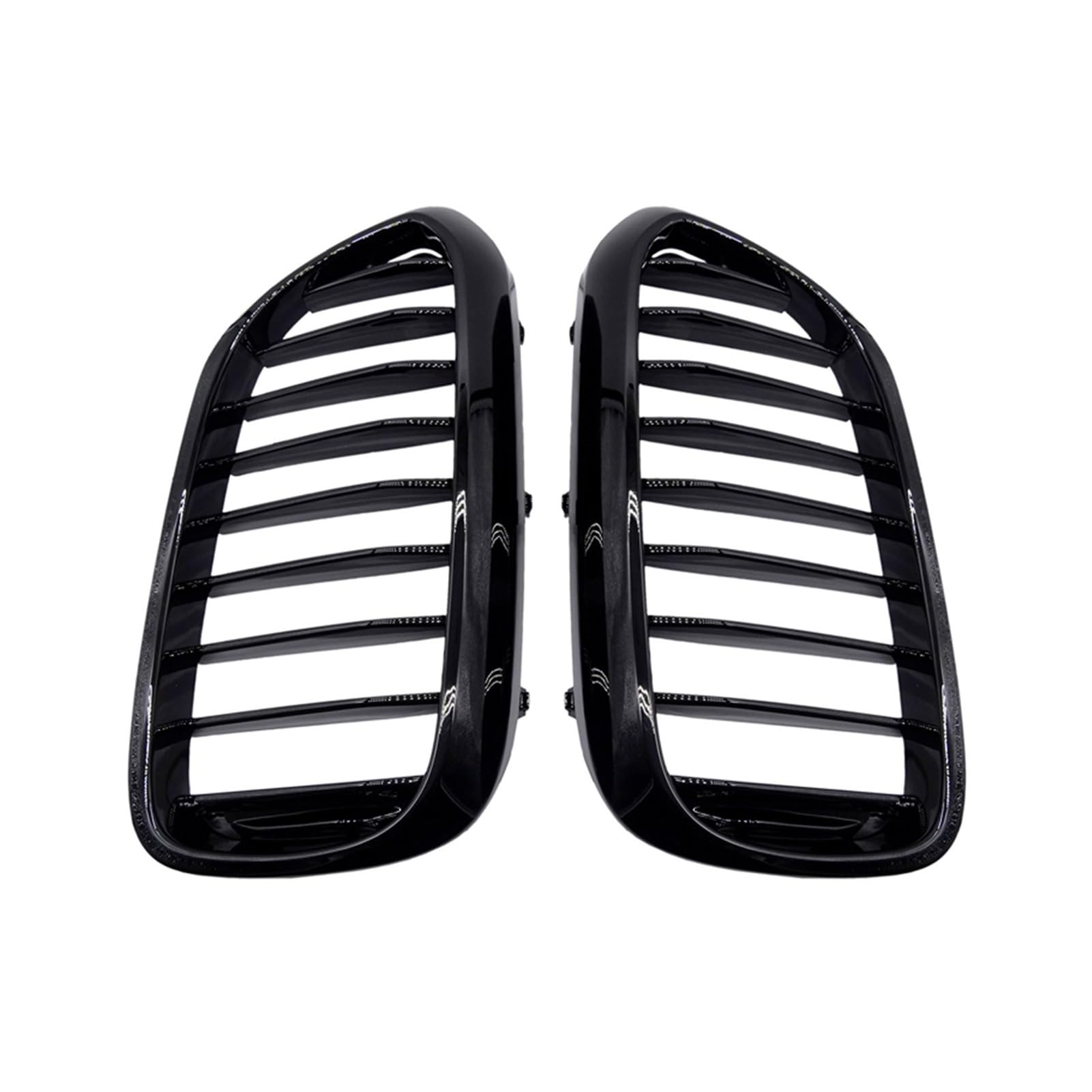 JUNPIY 1 Paar Frontgrill, for, for neuen 5er G30 G38 2018 2019, Kühlergrill, glänzend schwarz, Frontstoßstangen-Lamellengrill, Auto-Frontgrill Auto-Kühlergrill(Gloss Black 1 Line) von JUNPIY