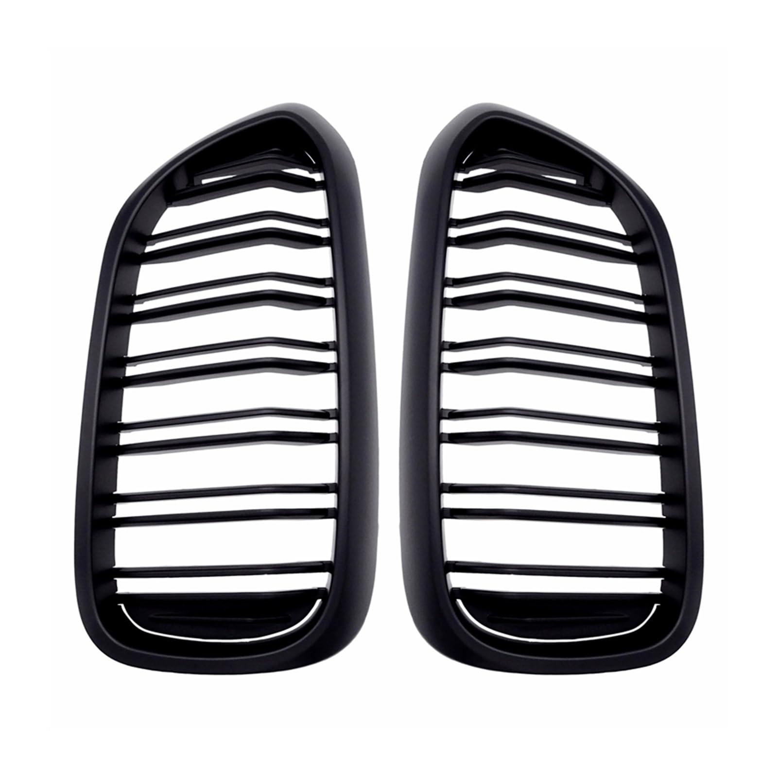 JUNPIY 1 Paar Frontgrill, for, for neuen 5er G30 G38 2018 2019, Kühlergrill, glänzend schwarz, Frontstoßstangen-Lamellengrill, Auto-Frontgrill Auto-Kühlergrill(Matte Black 2 Line) von JUNPIY