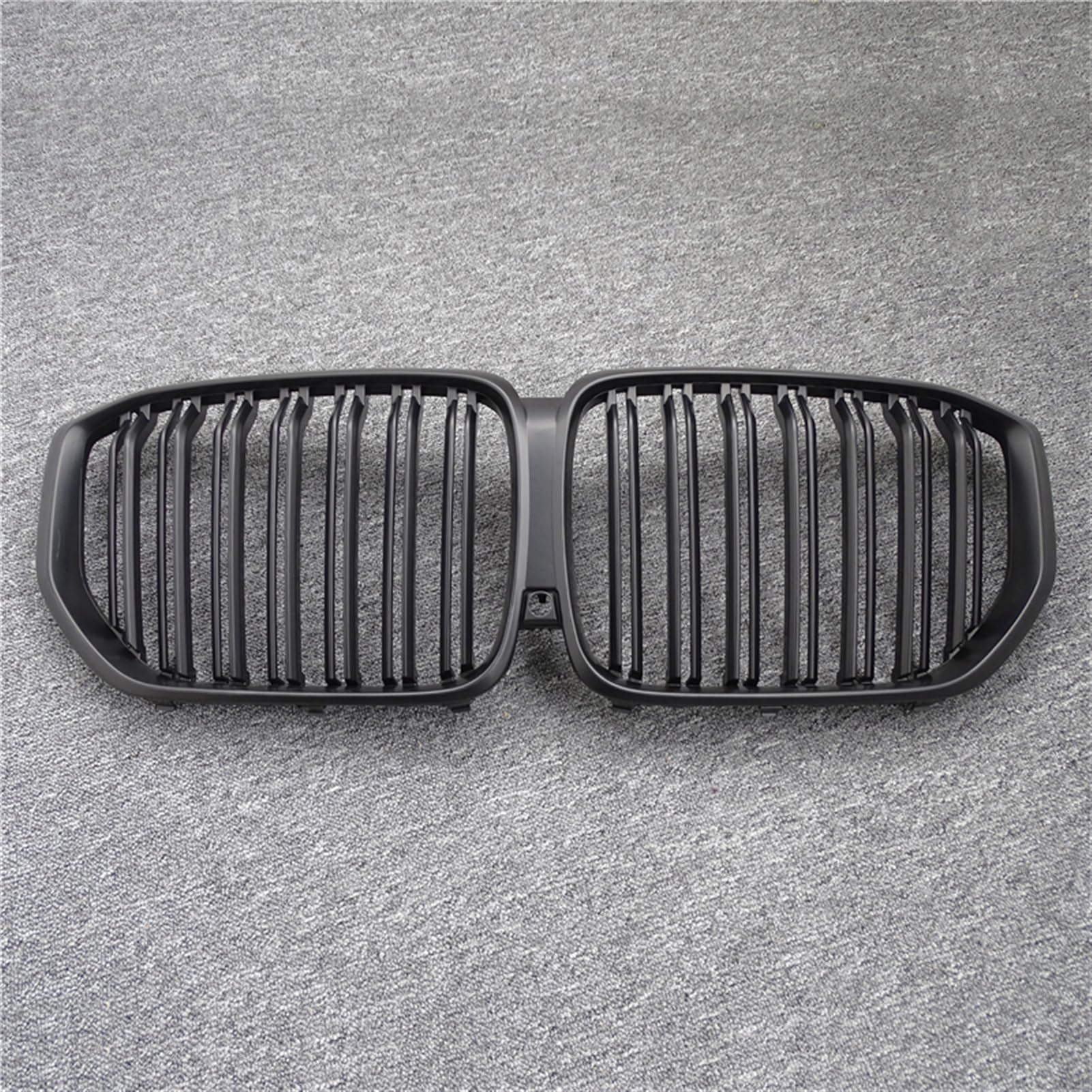 JUNPIY 1 Paar glänzend/mattschwarzer Frontgrill, for, for den neuen X5/G05 2020, Kühlergrill im Auto-Stil, Refit-Stoßstangenlatte, Doppellinien-Renngrills Auto-Kühlergrill(Matte Double Line) von JUNPIY