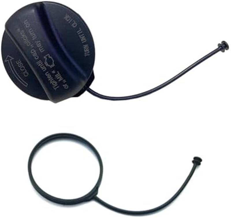JUNPIY 1-teilige Öltankdeckel-Tankabdeckungsleitung, for F10 E46 G30 E36 F30 E30 E34 E70 F11 E92 F31 E87 E60 X5 E90 E39 1er Tankdeckel-Haltegurt(Black Cap with Loop Rope) von JUNPIY