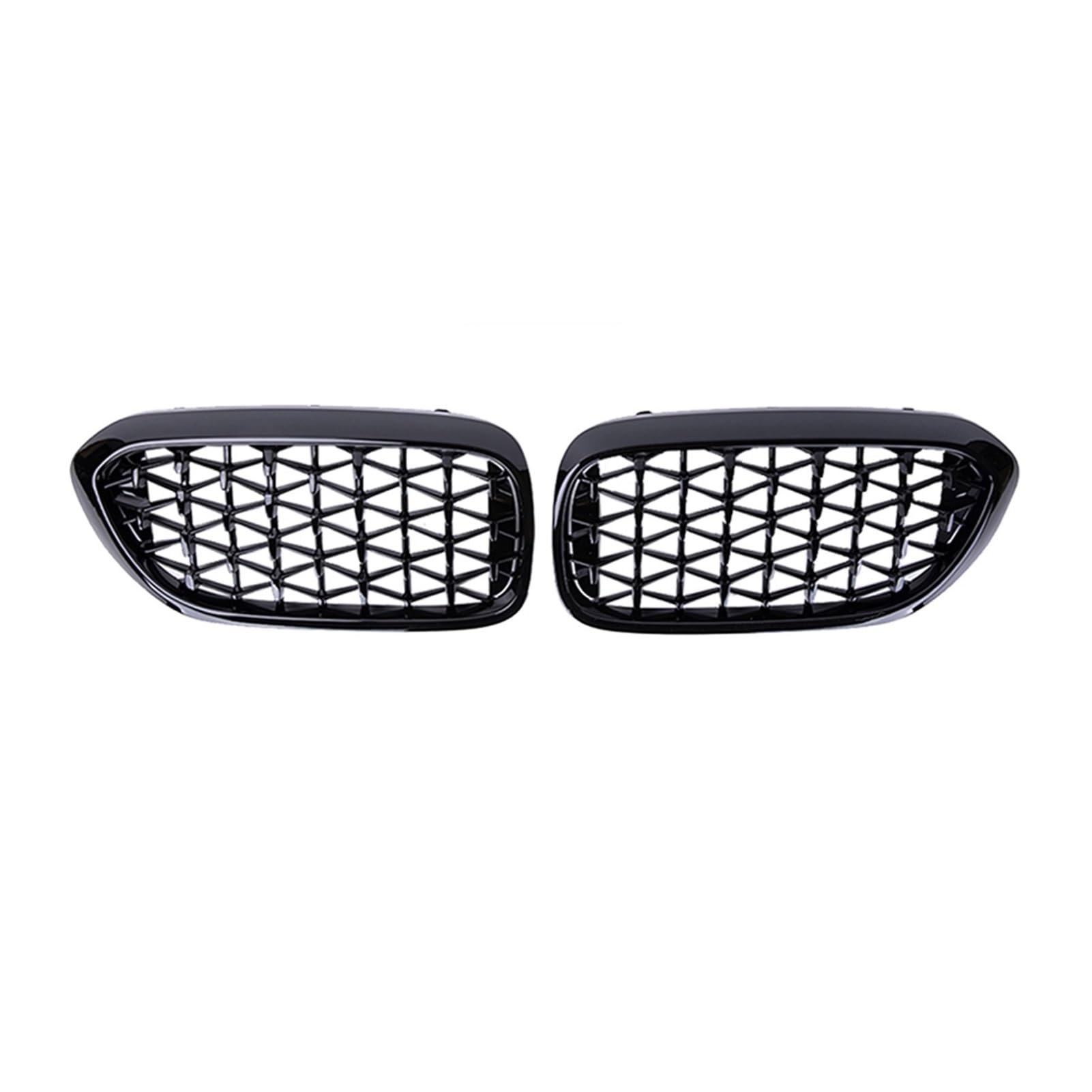 JUNPIY 2PCS Auto Frontgrill Stoßstange Grill, for, for 5 Serie G30 G31 G38 2018 2019 2020 Chrome Diamond Racing Grills Meteor Stil Auto-Kühlergrill(Glossy Black) von JUNPIY