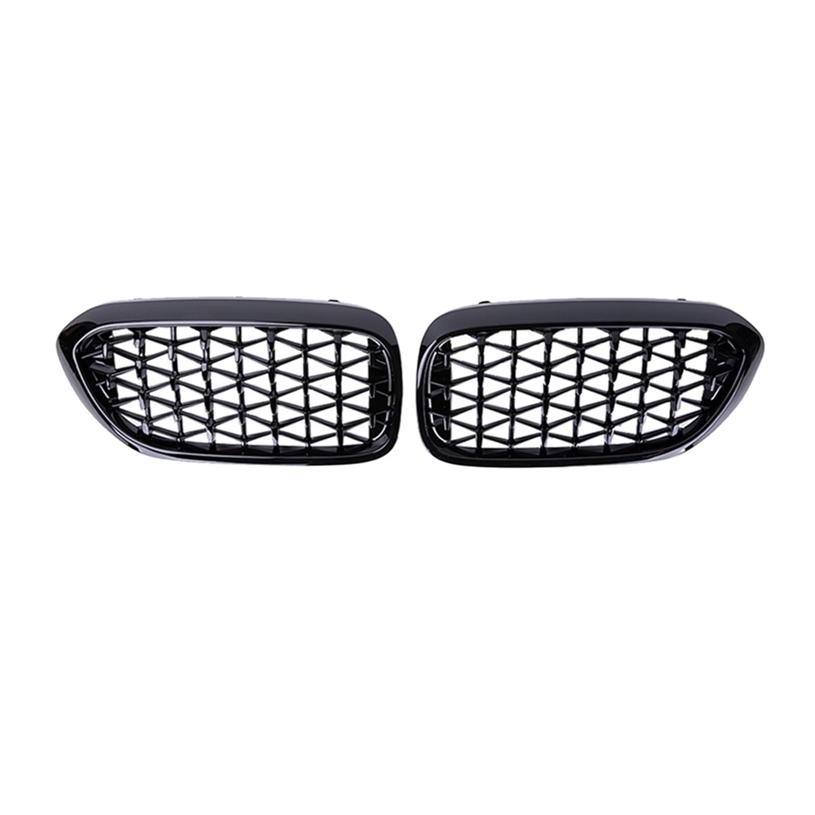 JUNPIY 2PCS Car Racing Grill Meteor Diamond Star Style Frontgrill Stoßstange, for, for 5er G30 G31 G38 520i 530i 540i 2018 2019 Auto-Kühlergrill(Glossy Black) von JUNPIY