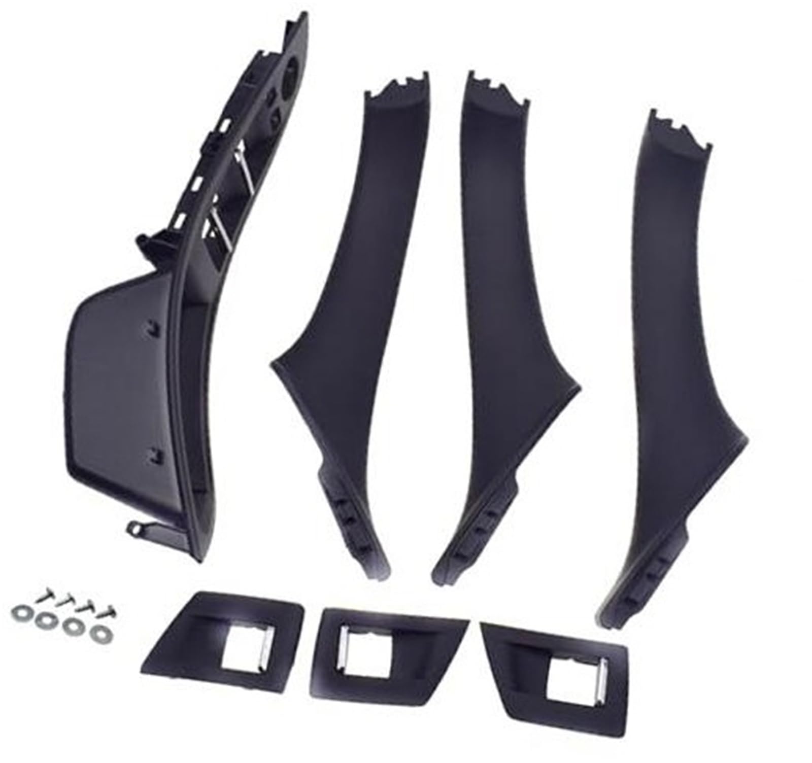 JUNPIY Auto 7PCS Innentürgriff Innenverkleidung Pull Trim Cover Armlehne for 5er F10 F11 520 525 Linkslenker 51417225873 Autotürgriffabdeckung(Black) von JUNPIY