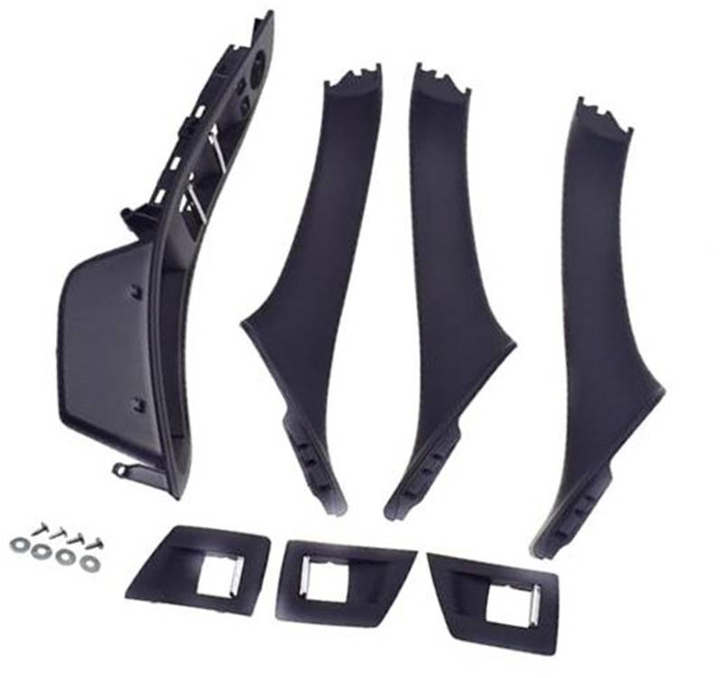 JUNPIY Auto 7PCS Innentürgriff Innenverkleidung Pull Trim Cover Armlehne for 5er F10 F11 520 525 Linkslenker 51417225873 Autotürgriffabdeckung(Black) von JUNPIY