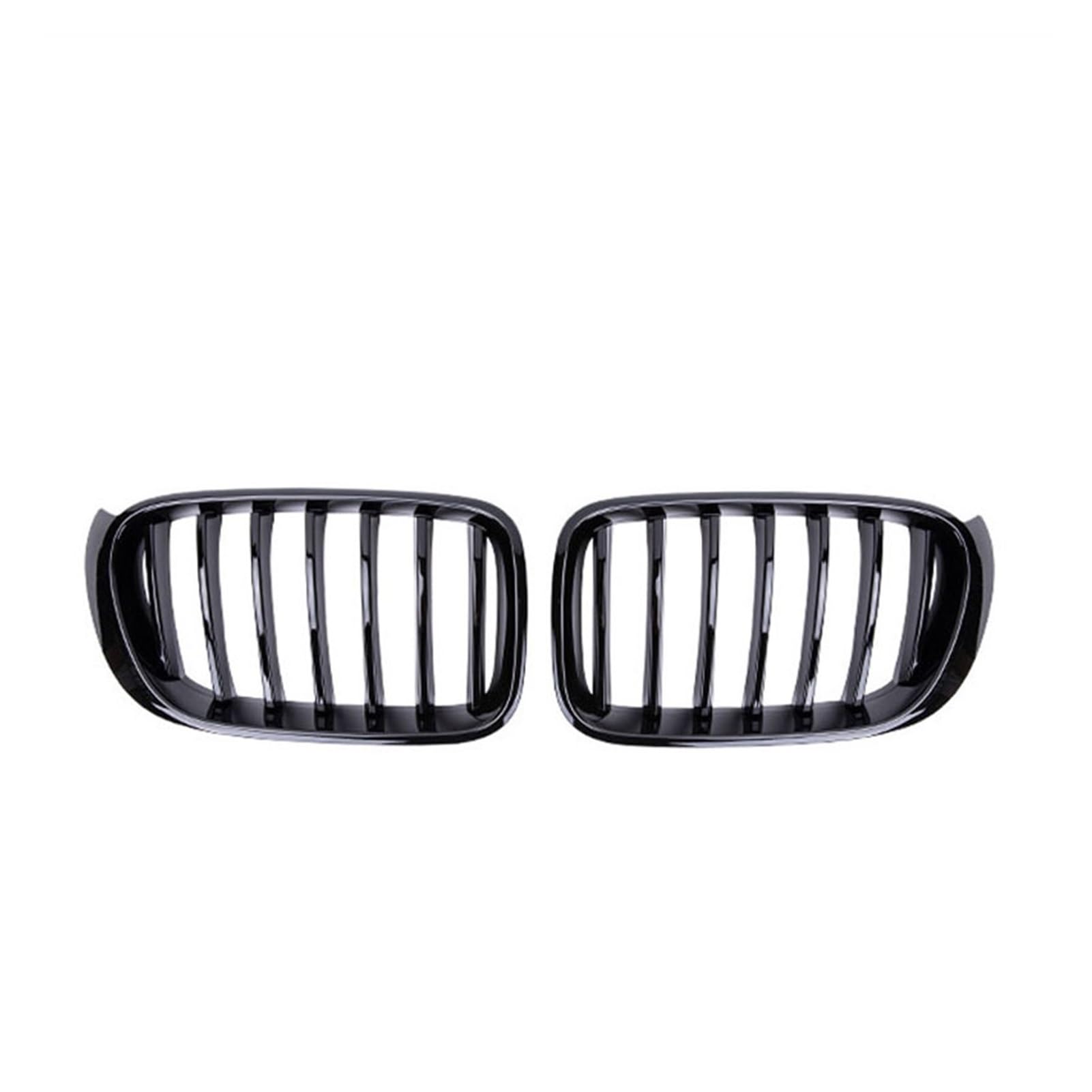 JUNPIY Auto-Front-Sportgrill, matt, glänzend, for, for X3 F25 X4 F26 2014 2015 2016 2017, einzeilige Lamellen, Ersatz-Racing-Stoßstangengrills Auto-Kühlergrill(Gloss Black) von JUNPIY
