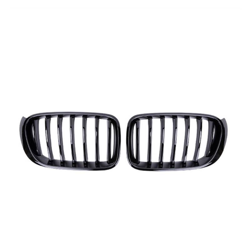 JUNPIY Auto-Front-Sportgrill, matt, glänzend, for, for X3 F25 X4 F26 2014 2015 2016 2017, einzeilige Lamellen, Ersatz-Racing-Stoßstangengrills Auto-Kühlergrill(Gloss Black) von JUNPIY