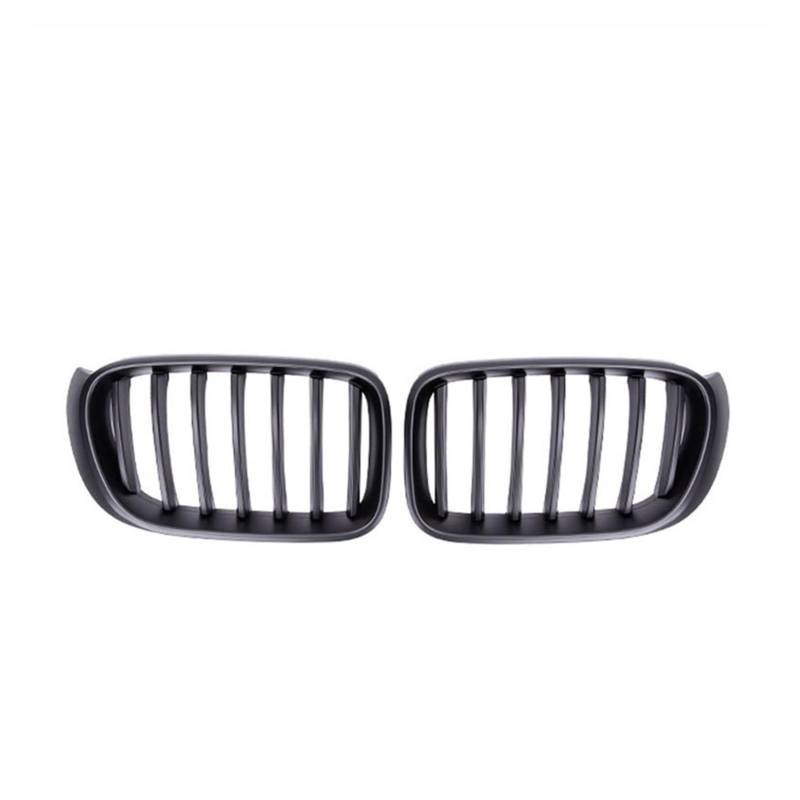 JUNPIY Auto-Front-Sportgrill, matt, glänzend, for, for X3 F25 X4 F26 2014 2015 2016 2017, einzeilige Lamellen, Ersatz-Racing-Stoßstangengrills Auto-Kühlergrill(Matte Black) von JUNPIY