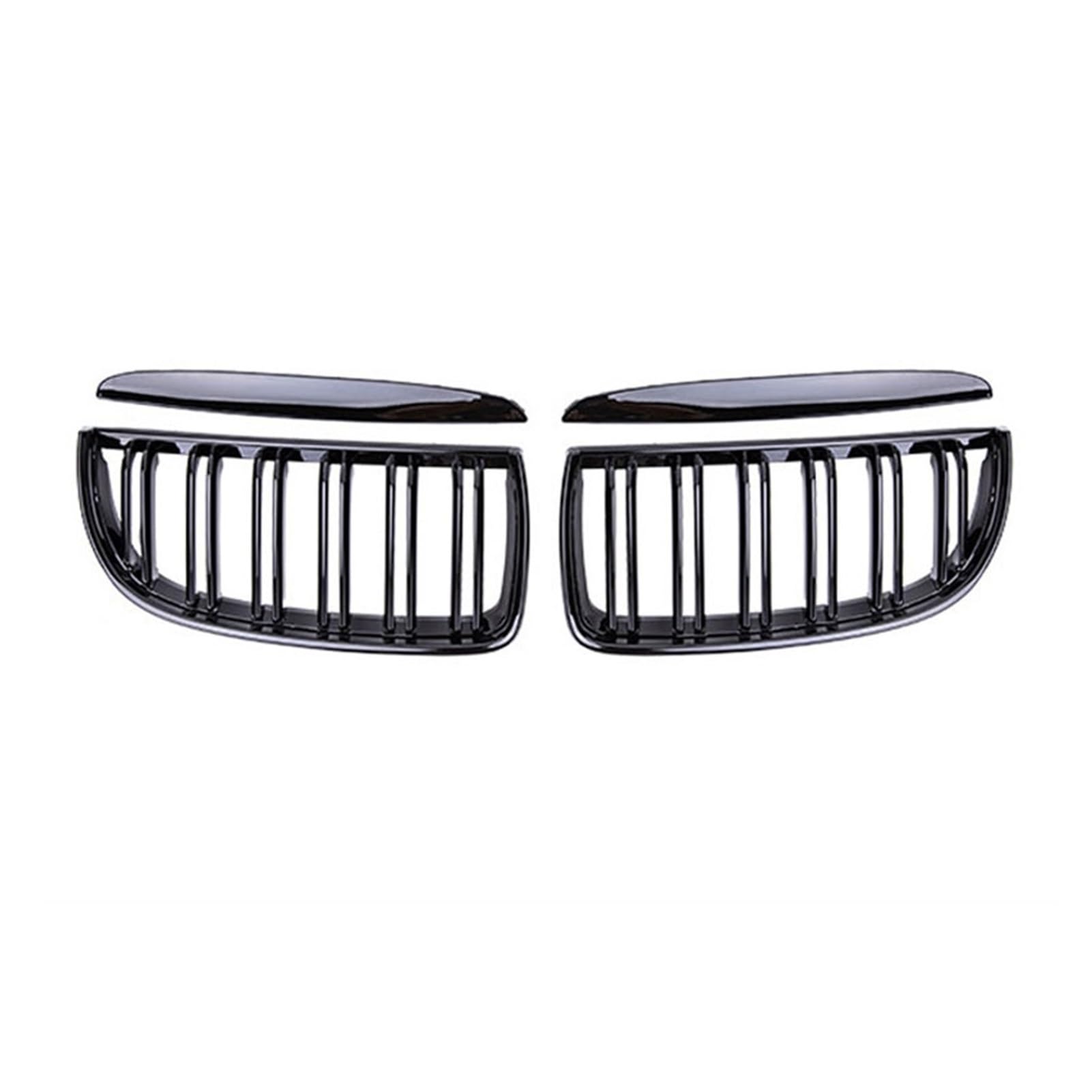 JUNPIY Auto-Frontgrill, Doppellamellengrill, for, for 3er E90 E91 320i 323i 328i 335i 2005 2006 2007 2008, Grillhauben-Augenlider Auto-Kühlergrill(Matte Black) von JUNPIY