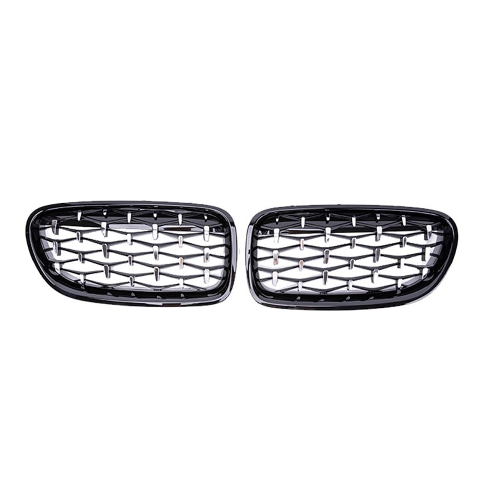 JUNPIY Auto-Frontstoßstange, Sport-Renngrill, for, for 5er F10 F11 F18 520i 523i 528i 520d 530d 2010–2016, Diamant-Grill Auto-Kühlergrill(Black and Sliver) von JUNPIY