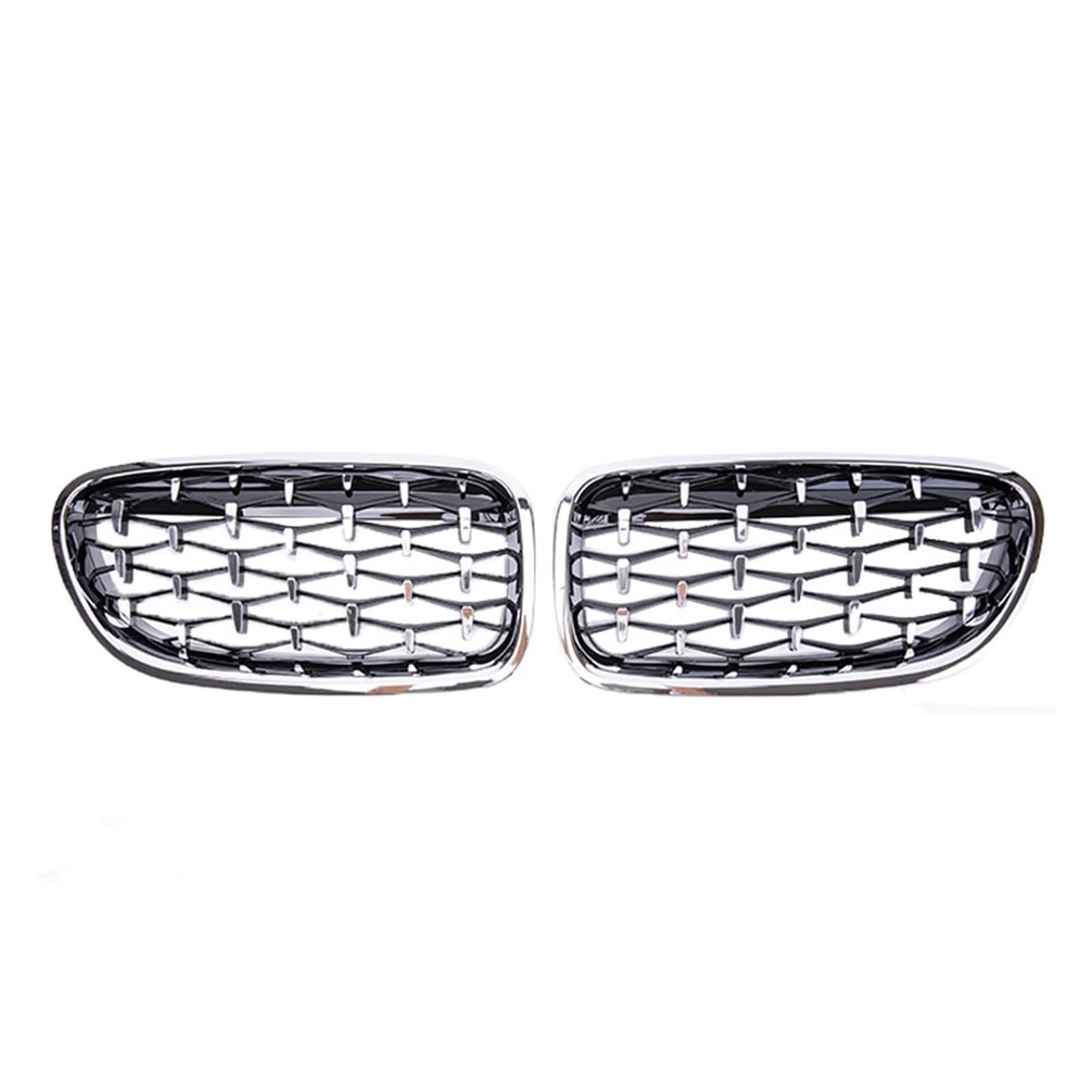 JUNPIY Auto-Frontstoßstange, Sport-Renngrill, for, for 5er F10 F11 F18 520i 523i 528i 520d 530d 2010–2016, Diamant-Grill Auto-Kühlergrill(Sliver) von JUNPIY