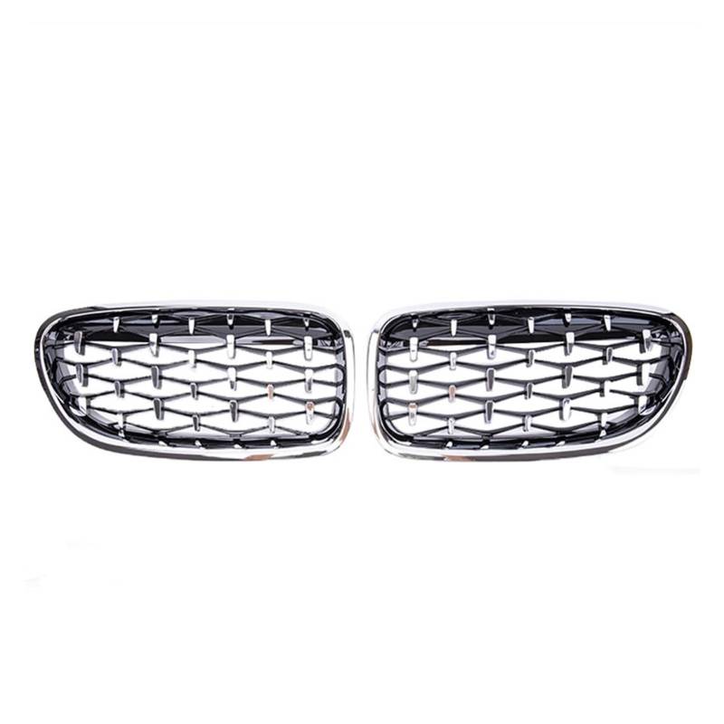 JUNPIY Auto-Frontstoßstange, Sport-Renngrill, for, for 5er F10 F11 F18 520i 523i 528i 520d 530d 2010–2016, Diamant-Grill Auto-Kühlergrill(Sliver) von JUNPIY
