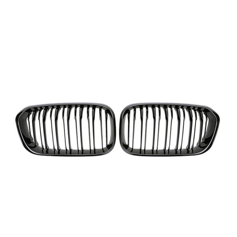JUNPIY Auto-Frontstoßstangengitter, Renngrill, for, for 1er F20 F21 LCI 120i 2015 2016 2017, Doppellamellen-Ersatzgitter Auto-Kühlergrill(Glossy Black) von JUNPIY