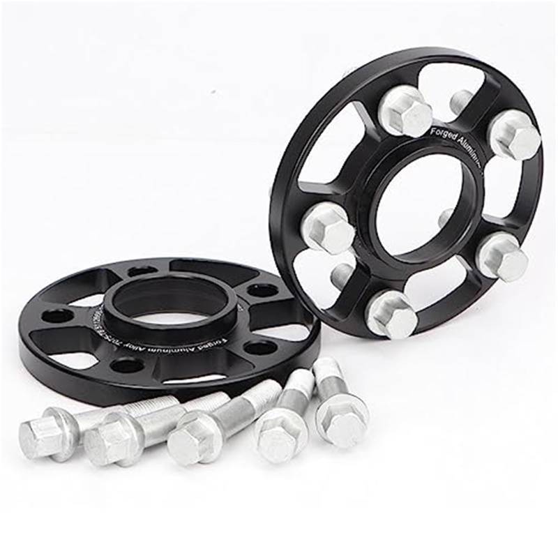 JUNPIY Autoraddichtung 2 Stück 12/15/20 mm 7075 Aluminium, geschmiedete Spurverbreiterung Adapter PCD 5 x 112 CB = 66,5 mm (ID = OD), passend for Mercedes, M14 x 1,5 Spurverbreiterungen Spurverbreiter von JUNPIY