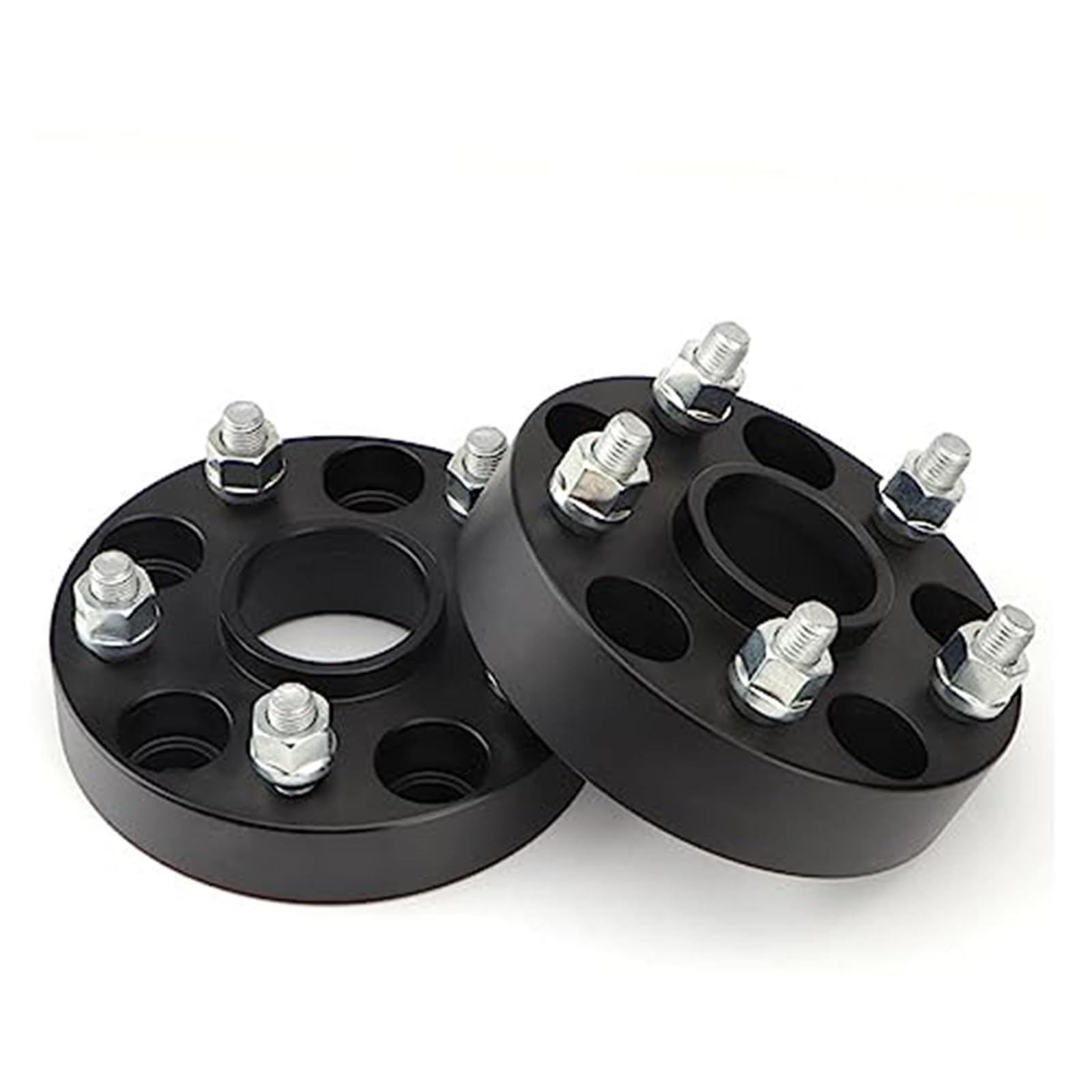 JUNPIY Autoraddichtung 2-teilig 15/20/25/30/35/40 Aluminium-Radabstandshalteradapter PCD 5x114.3CB 67.1 Passend for Jeep, Patriot, Compass-Radabstandshalter Spurverbreiterungen für Autos(Black) von JUNPIY