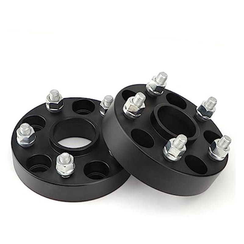 JUNPIY Autoraddichtung 2-teilig 15/20/25/30/35/40 Aluminium-Radabstandshalteradapter PCD 5x114.3CB 67.1 Passend for Jeep, Patriot, Compass-Radabstandshalter Spurverbreiterungen für Autos(Black) von JUNPIY
