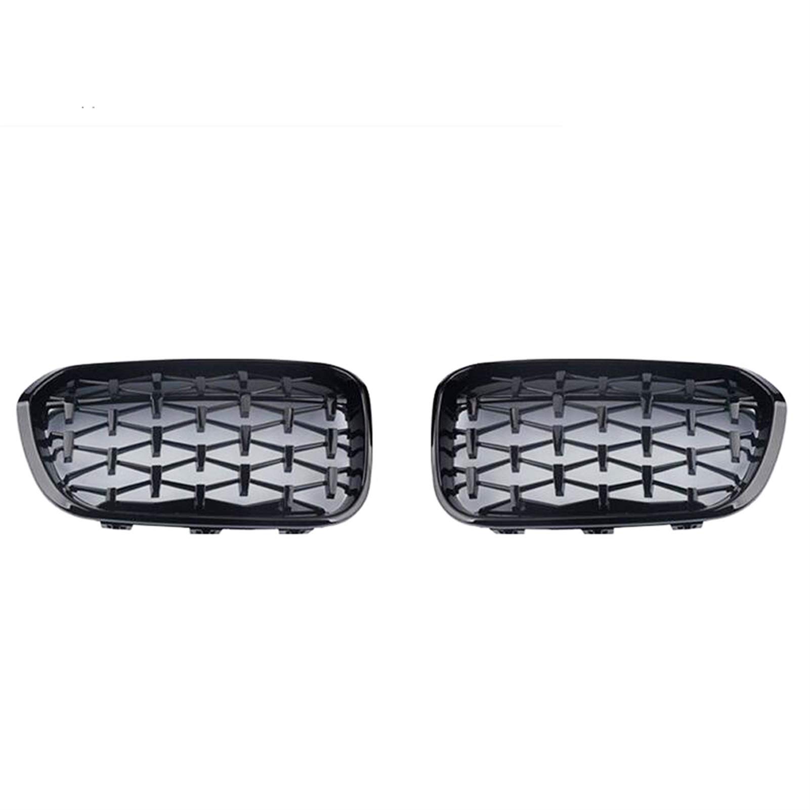 JUNPIY Diamond Style Fashion Frontgrill, for, for F20 F21 2015 2016 2017 2018 2019 118i 120i 125i M140i Glanzschwarz-Silber-Grills Auto-Kühlergrill(Black) von JUNPIY