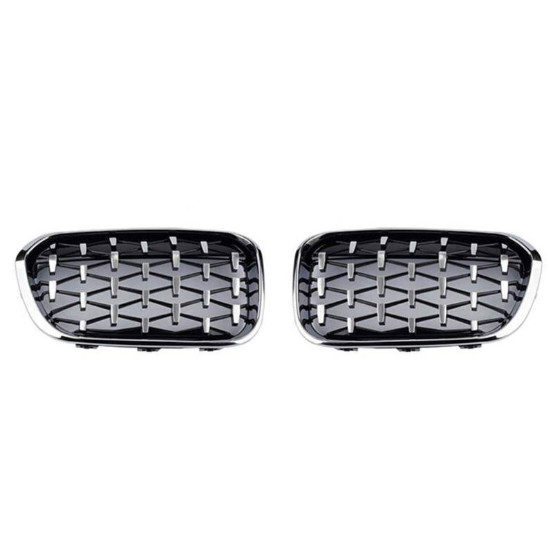 JUNPIY Diamond Style Fashion Frontgrill, for, for F20 F21 2015 2016 2017 2018 2019 118i 120i 125i M140i Glanzschwarz-Silber-Grills Auto-Kühlergrill(Silver) von JUNPIY