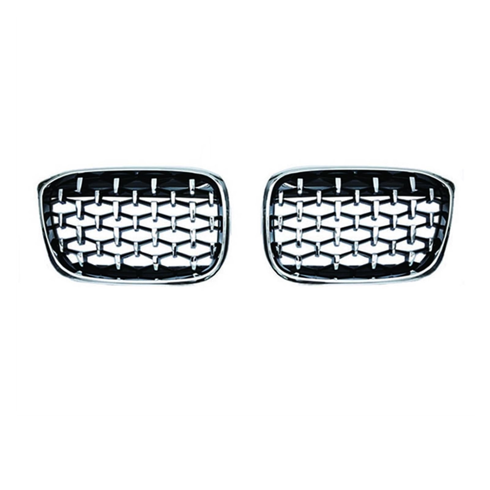 JUNPIY EIN Paar Auto-Frontstoßstangengrills Diamond Racing Grille Grill, for, for X3 G01 G08 X4 G02 2018 2019 2020 Auto Meteor Styling Auto-Kühlergrill(All Sliver) von JUNPIY
