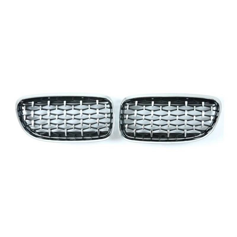 JUNPIY EIN Paar Diamantgrills, for, for E90 E91 318i 320i 325i 2009–2012, Autogrill, Frontstoßstange, Renngrill, Autozubehör Auto-Kühlergrill(All Silver) von JUNPIY