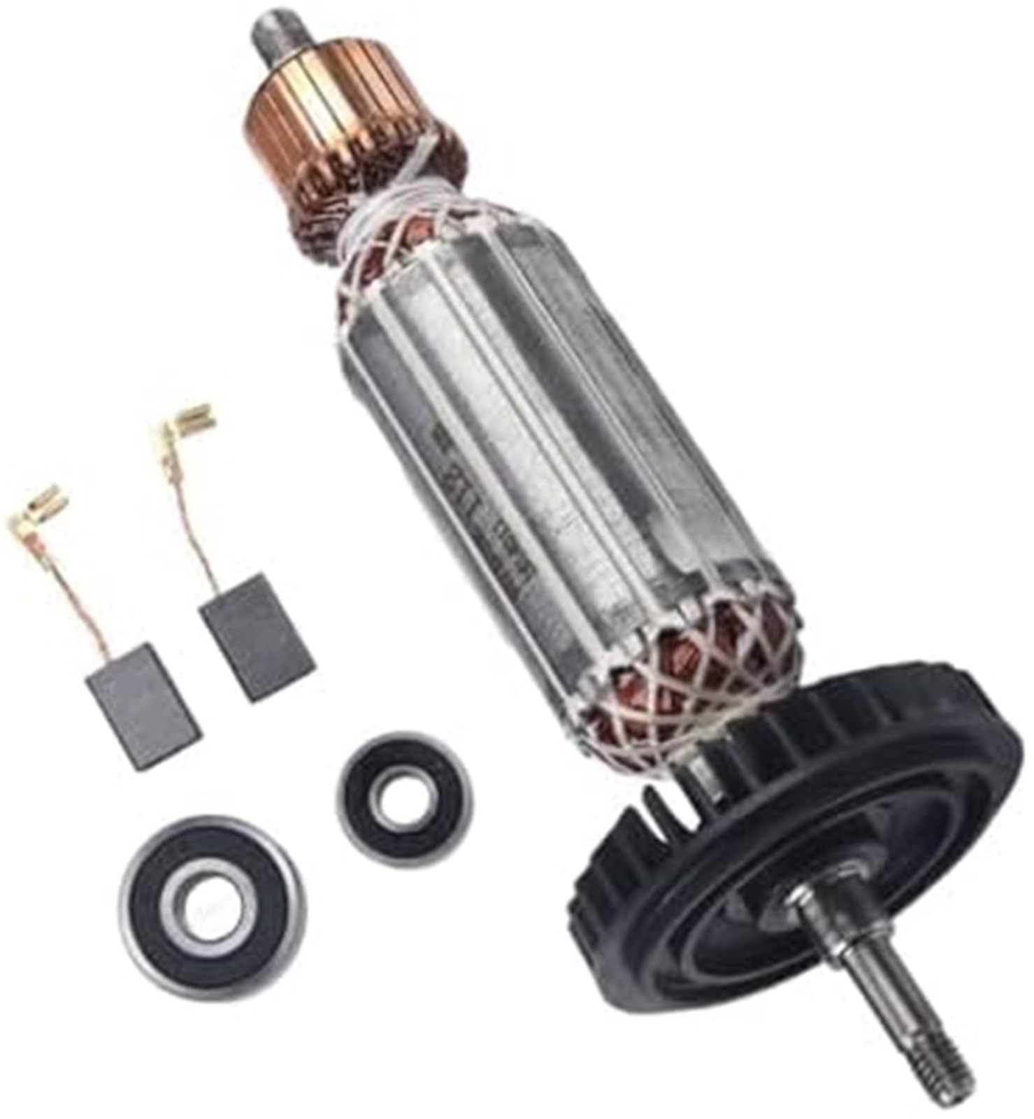 JUNPIY Ersatz for Rotor for Winkelschleifermodelle 9556, 9557, 9558, 9556NB, 9556HN und 9557NB. Enthält Kohlebürsten und Lager (220 V). Gartenrotor-Anker(Black 220V) von JUNPIY