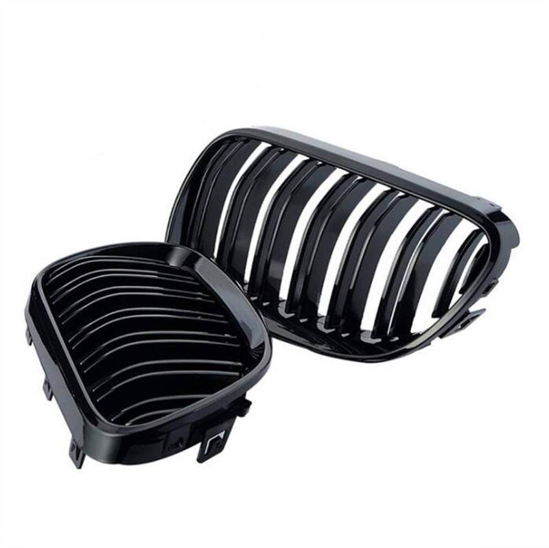 JUNPIY Frontgrill, for, for E92 E93 320I 330I 328i 335i 2010 2011 2012, Auto-Styling, glänzend schwarz, Dual Line Auto-Kühlergrill von JUNPIY
