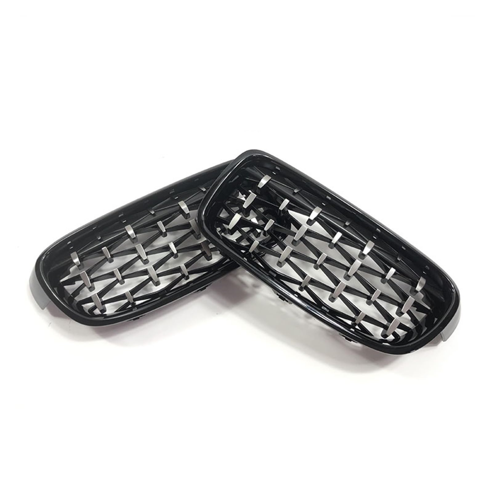 JUNPIY Frontgrill Diamond Racing Grilles Grille, for, for 3er F30 F31 320i 325i 328i 330i 335i 2010-2018 Autozubehör Auto-Kühlergrill(Black Silver) von JUNPIY