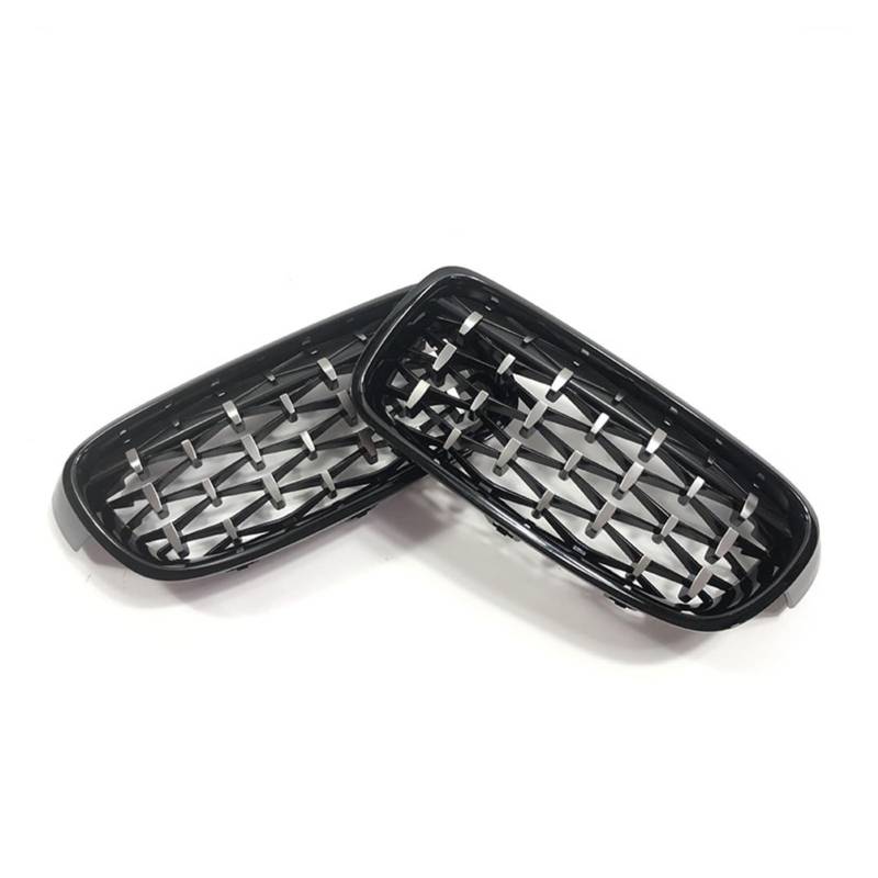 JUNPIY Frontgrill Diamond Racing Grilles Grille, for, for 3er F30 F31 320i 325i 328i 330i 335i 2010-2018 Autozubehör Auto-Kühlergrill(Black Silver) von JUNPIY