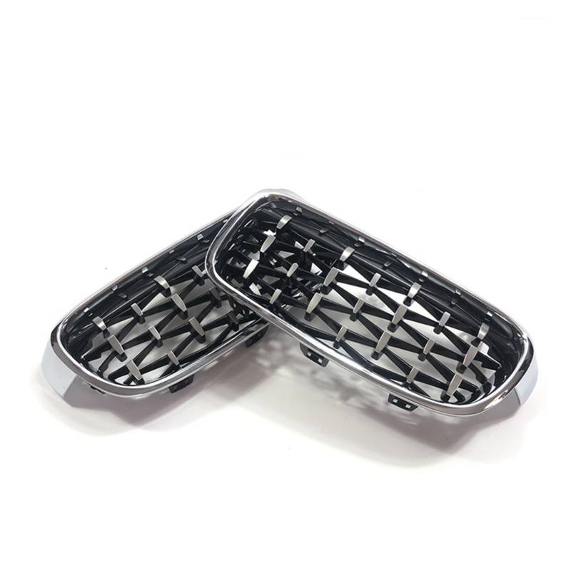JUNPIY Frontgrill Diamond Racing Grilles Grille, for, for 3er F30 F31 320i 325i 328i 330i 335i 2010-2018 Autozubehör Auto-Kühlergrill(Silver) von JUNPIY