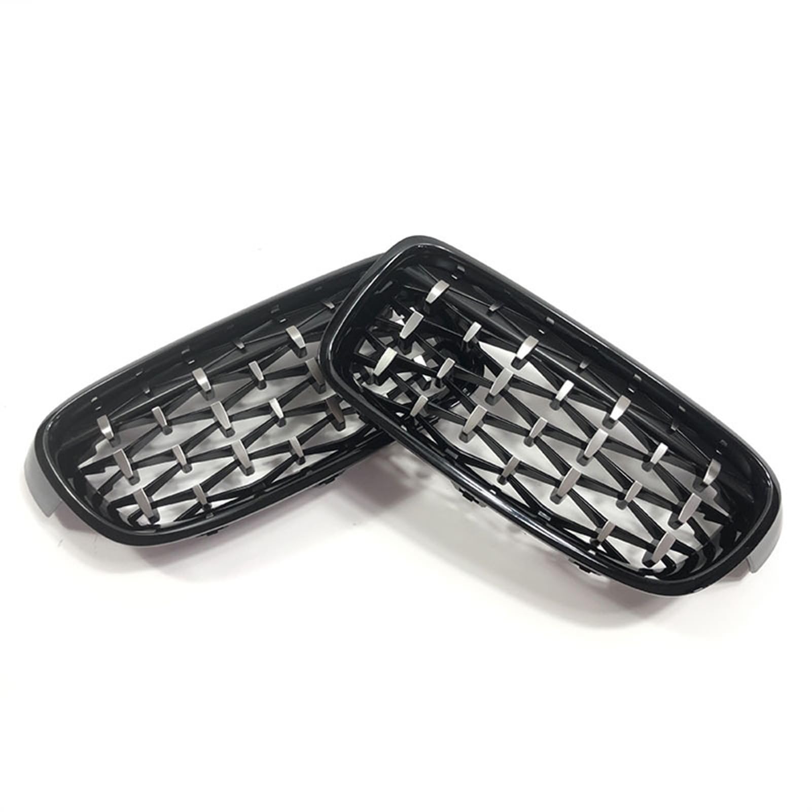 JUNPIY Geetha Auto-Frontgrill, Stoßstange, Renngitter, for, for 3er F30 F31 320i 325i 328i 330i 335i 2012–2018, Diamant-Grill Auto-Kühlergrill(Black Silver) von JUNPIY