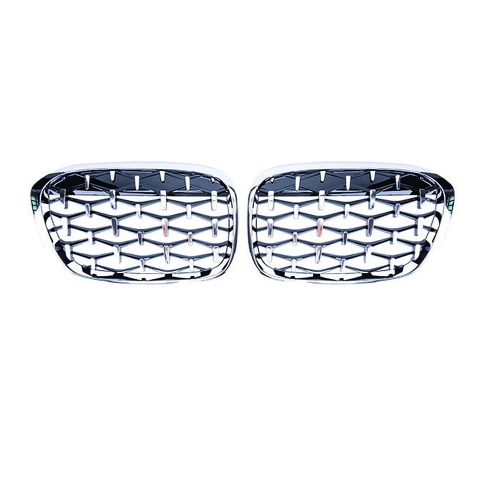 JUNPIY Geetha Car Diamond Frontgrill Racing Grill, for, for X1 F48 F49 2016 2017 2018 2019 Meteor Style Grills Car Styling Parts Auto-Kühlergrill(Full Silver) von JUNPIY