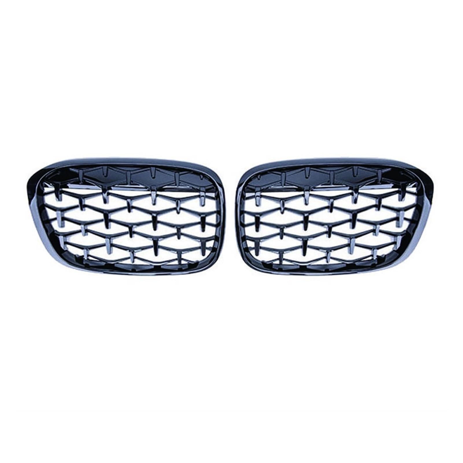 JUNPIY Geetha Car Diamond Frontgrill Racing Grill, for, for X1 F48 F49 2016 2017 2018 2019 Meteor Style Grills Car Styling Parts Auto-Kühlergrill(Glossy Black) von JUNPIY